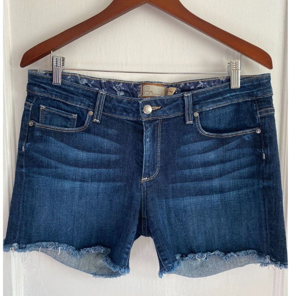 Paige Jimmy Jimmy Cut Off Frayed Jean Shorts Women's 30